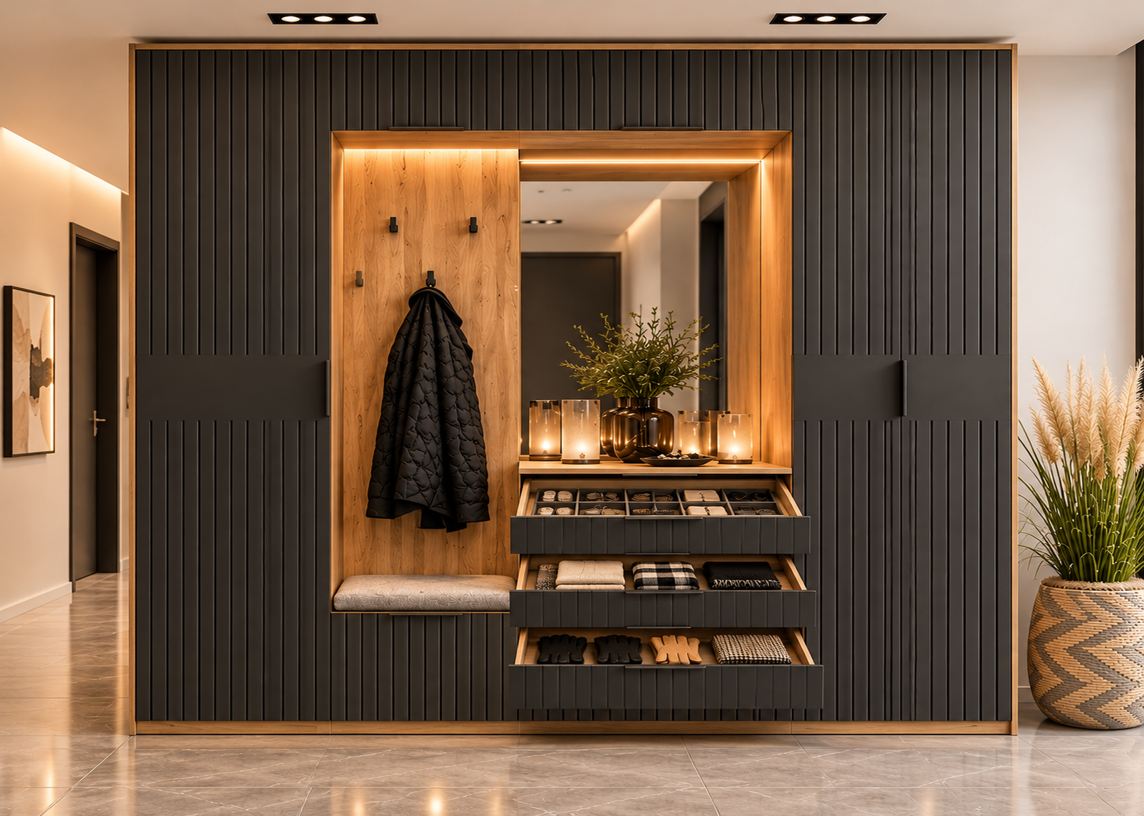 DR-422 Console d’entrée et vestiaire personnalisable